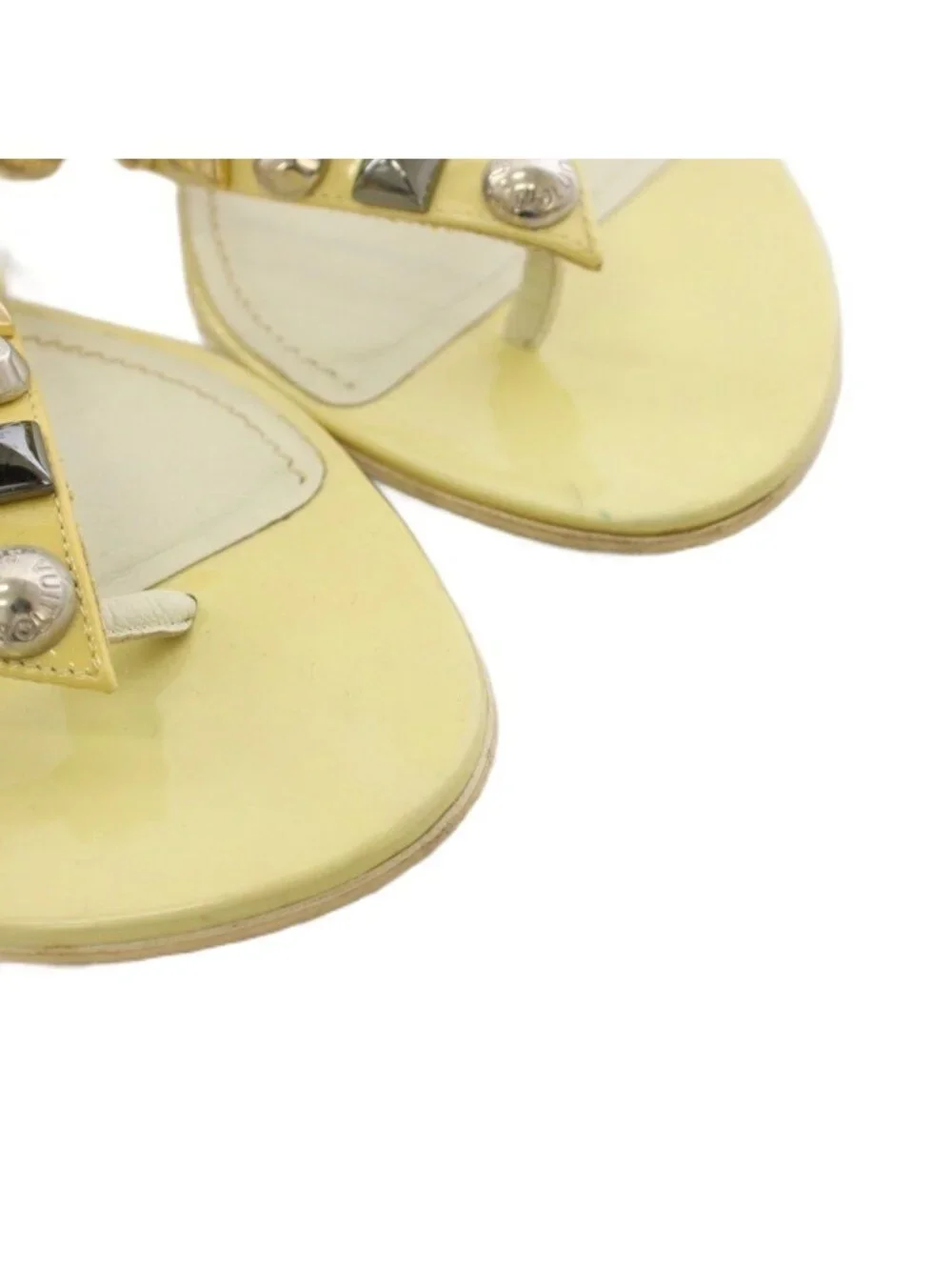 Louis Vuitton Sandals Studs Enamel 35 White Ivory TK